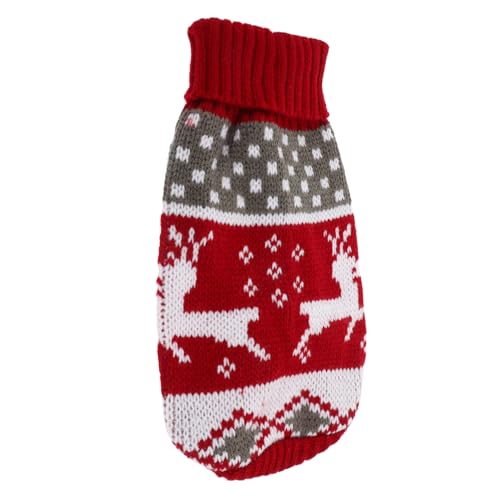 JUMPLAWN Haustier Hund Weihnachtspullover Rentier Muster Pullover Katze Strickpullover Weihnachten Welpe Warme Weste von JUMPLAWN