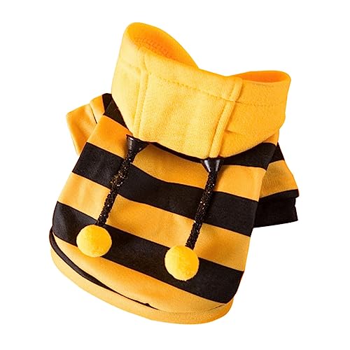 JUMPLAWN Haustier-Pullover Welpen-Halloween-Kostüme Weihnachtshund-Hoodie Welpe entzückender Pullover Dackel hundemantel Dog Raincoat Haustier warme Kleidung Hunde-Outfit Fleecestoff Yellow von JUMPLAWN