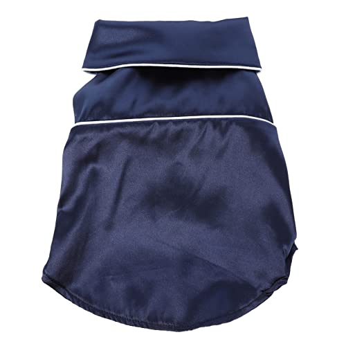 JUMPLAWN Hunde-Pyjama hundemantel Dog Raincoat Hundekleidung für besondere Anlässe Pyjama for Dogs Welpe kleines Hundenachthemd Junge hundekleidung Schlafanzug für Hund Baumwolle Navy von JUMPLAWN