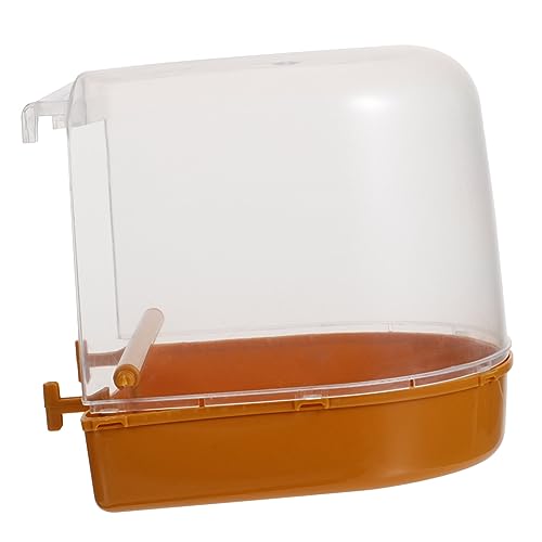 JUMPLAWN Papagei Badewanne Vogelkäfige Haustier Tiefe Vogeltränkeschale Babybadwanne Vogel Automatische Badewanne Wellensittichbad Papagei Badeschale Vogelbäder Kolibri PVC-Material Orange von JUMPLAWN