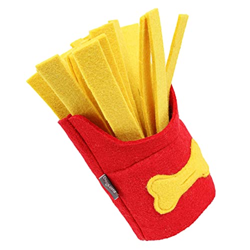 JUMPLAWN Pet Dog Quietschendes Spielzeug Snuffle Slow Feeding Toy Pommes Frites Form Leckage Food Toy von JUMPLAWN