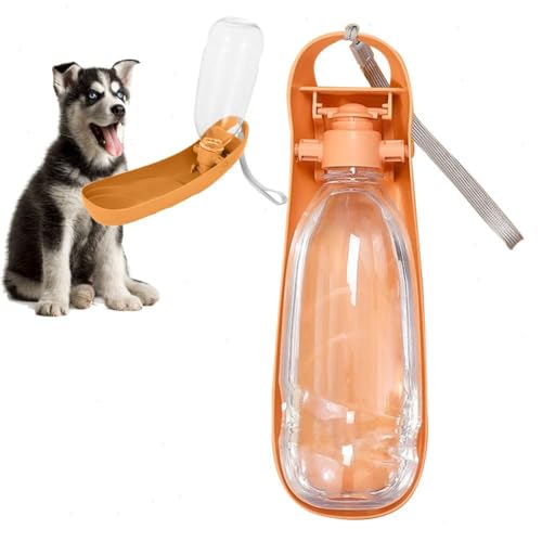 Reisewasserflasche für Hunde, tragbare Haustier-Wasserflasche Futterbehälter, auslaufsichere und Faltbare Hundewasserflaschen, für Hundespaziergänge Freien und Wandern von JUNCHUANG