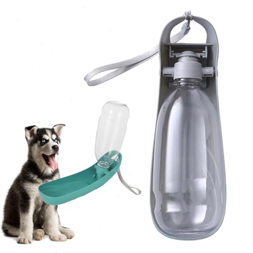 Reisewasserflasche für Hunde, tragbare Haustier-Wasserflasche Futterbehälter, auslaufsichere und Faltbare Hundewasserflaschen, für Hundespaziergänge Freien und Wandern von JUNCHUANG