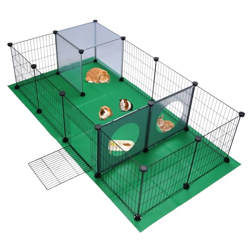 JUNGLE STONE Haustier-Laufstall, Kleintierkäfig, Haustier-Trainingszaun mit Matte, DIY-Eisen-Netz-Panel, interessantes Spielloch-Design, ideal für Welpen, Kaninchen, Kätzchen, Hamster, von JUNGLE STONE