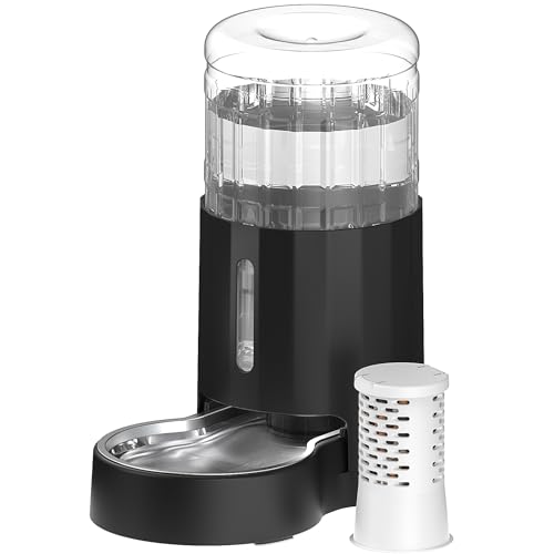 JUNSPOW 4L automatischer Filter-Wasserspender für Hunde und Katzen mit Edelstahlschüssel, Schwerkraft-Tränke, großes Fassungsvermögen und geräuschfreier Trinkbereich für Haustiere, schwarz JUNSPOW 4L automatischer Filter-Wasserspender für Hunde und Katzen mit Edelstahlschüssel, Schwerkraft-Tränke, großes Fassungsvermögen und geräuschfreier Trinkbereich für Haustiere, schwarz von JUNSPOW