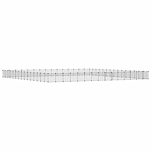 60-TLG. Haustierkäfig mit Tür, JUNZAI Meerschweinchen Käfig, Meerschweinchen Gehege, Kleintierkäfig, Freigehege Für Kaninchen, Hasenkäfig, Kaninchengehege, Kaninchenstall, Schwarz 35x35 cm Stahl von JUNZAI