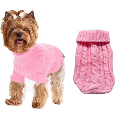 Hundepullover für kleine Hunde, Mädchen, Jungen, XS, Yorkie-Pullover, Größe XXS, warmer Rollkragenpullover für den Winter, für Chihuahua, Herbst, Winter, kaltes Wetter (nur für kleine Hunde)) von JUOMIIEL