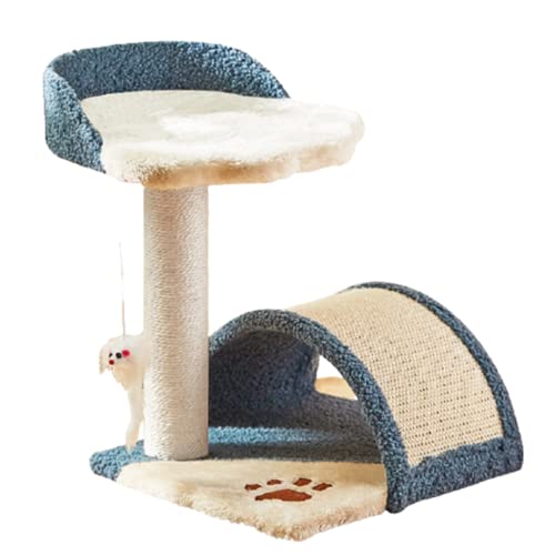 Cat Tower Creativity Katzenbaum mit Bogenbrücke, Katzenmöbel für Indoor-Kätzchen, Katzenaktivitätsbaum mit Sisal-Kratzstämmen Haustiermöbel von JUSHIW