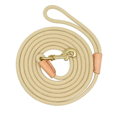 JUSHZ Hundeleine Große Hunde Kleine Hunde Leicht Mittelgroße Hunde Leine Hund Kordelzug Tragfähigkeit Verschleißfest Nylon (20m,beige) von JUSHZ