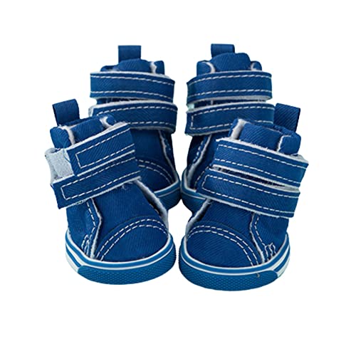 JUSHZ Hundeschuhe Pfotenschutz Dog Shoes Hund Schuhe Kleine Hunde Puppy Abriebfester Anti Rutsch Gegen Hitze Fußabdeckung Haustiere Frühling Sommer Dicke Sehnensohle Atmungsaktive (1,blue1) von JUSHZ