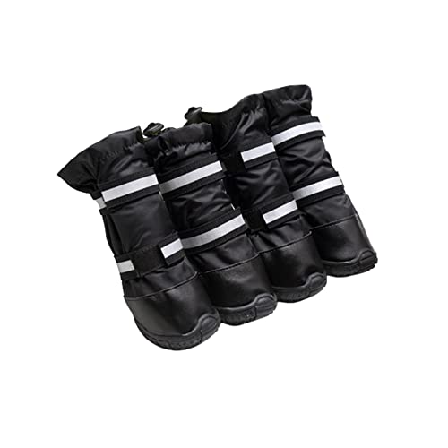 JUSHZ Hundeschuhe Wasserdicht Pfotenschutz Dog Shoes Hund Schuhe Neopren Für Große Hunde 4er-Set Mit Abriebfester Anti Rutsch Gegen Hitze Regenfest rutschfest (100,Black) von JUSHZ