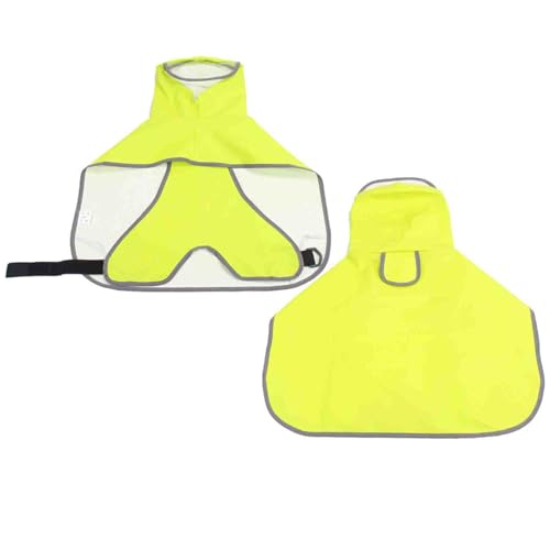 JUSHZ Regenjacken Regenmantel Hund Wasserdicht Regenjacke Hund Hunderegenmantel Hunderegenjacke Regenmantel Klein Große Hunde Kapuze Traktionsloch Für Haustierponcho PU Mit Krempe (M,Yellow) von JUSHZ