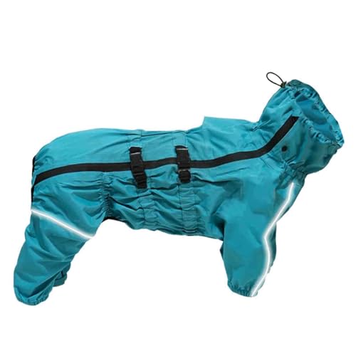 JUSHZ Regenmantel Hund Wasserdicht Regenjacke Hund Hunderegenmantel Hunderegenjacke Regenjacken Klein Große Hunde Mit Beinen Mit Bauchschutz wasserdichte Kleidung Für Haustiere (3XL,Blue) von JUSHZ