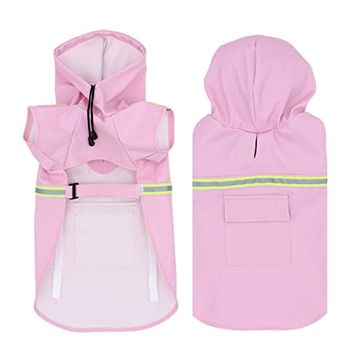 JUSHZ Regenmantel Hund Wasserdicht Regenjacke Hunderegenmantel Hunderegenjacke Hunderegenmantel Regenmantel Klein Große Hunde Kapuze Poncho Reflektierender Streifen Winddicht Mit Kapuze (5XL,pink) von JUSHZ