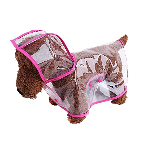 JUSHZ Regenmantel Hund Wasserdicht Regenjacke Hunderegenmantel Hunderegenjacke Klein Große Hunderegenmantel Regenmantel Kapuze Katzenumhang Doppelte Druckknöpfe Einfache Größenanpassung (4XL,pink) von JUSHZ