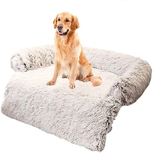 JUZIPS Hundebett Flauschige Hundedecke, Hundematte Couch FüR Sofaschutz, Hundekissen flauschig Katzendecke, Softe PlüSch Zwinger, Hundeliege Waschbar Warmes Katzenbett Grosse HundehüTte (M, Braun) von JUZIPS