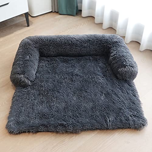 JUZIPS Hundebett Grosse Hunde Waschbar , Plüsch Hundebett Mittelgroße Hunde Flauschig Hundedecke Sofaschutz Hund , Hundekissen Couch Hundebetten Hundesofa Für Autos, Sofas, Schlafzimmer (M, Schwarz) von JUZIPS