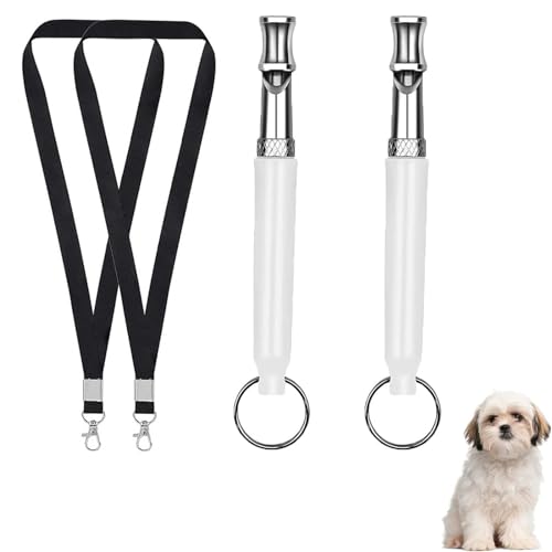 JVHLOV 2 Stück Hundepfeife, Einstellbare Hochfrequenz Hunde Zubehör, Professionelle Ultraschall Pfeife, Hunde Pfeife mit Lanyard für Hundeerziehung Hundetraining von JVHLOV