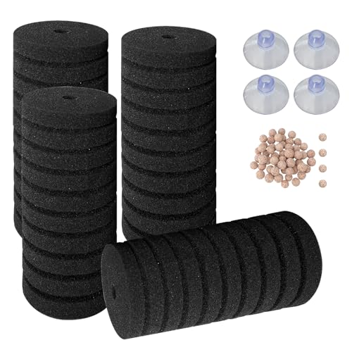 JVNZAM 4 x Filterschwämme für Aquarium-Schwammfilter, ultra-leiser Filter für Verunreinigungen mit Biofilter-Medienkugeln und 4 großen Saugnäpfen für Aquarien JVNZAM 4 x Filterschwämme für Aquarium-Schwammfilter, ultra-leiser Filter für Verunreinigungen mit Biofilter-Medienkugeln und 4 großen Saugnäpfen für Aquarien von JVNZAM