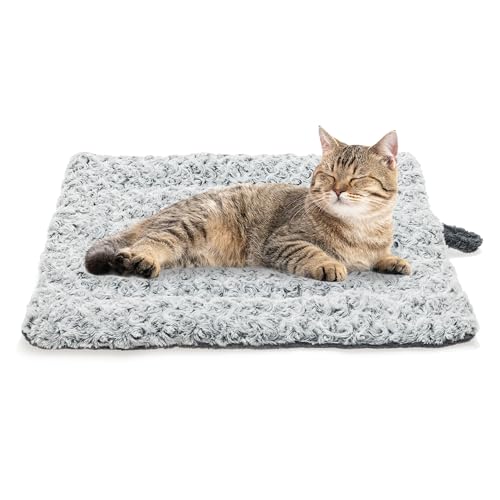 JVVGPET Selbstwärmendes Katzenbett für Indoor-Katzen und kleine Hunde, gemütliche, dicke Katzenmatte, Bett, selbstheizende Unterlage für kaltes Wetter, waschbar, flauschig, beruhigendes Bett, Kissen, von JVVGPET