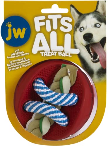 JW - Fits All Treat Ball - Spielball zum Verteilen von Leckerlis - Weichgummi, der das Zahnfleisch massiert - Fördert die Mundhygiene - Einheitsgröße - Durchmesser 11.5 cm von JW