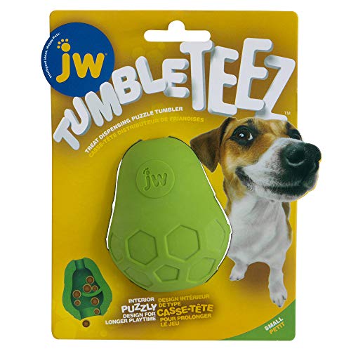 JW - Tumble Teez - Hundeleckerli-Spender - Dicker, robuster, ungiftiger Gummi - Zur Beschäftigung von Hunden in Innenräumen - Größe Small - Grün von JW