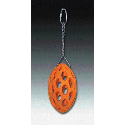 JW (2 Pack) Pet Activitoy Nut Case | Rubber Football Shaped Bird Toy | Orange von JW