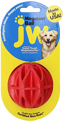 JW (2 Pack) Pet Megalast Ball Medium | Colorful Thermo Plastic Rubber Dog Toy von JW