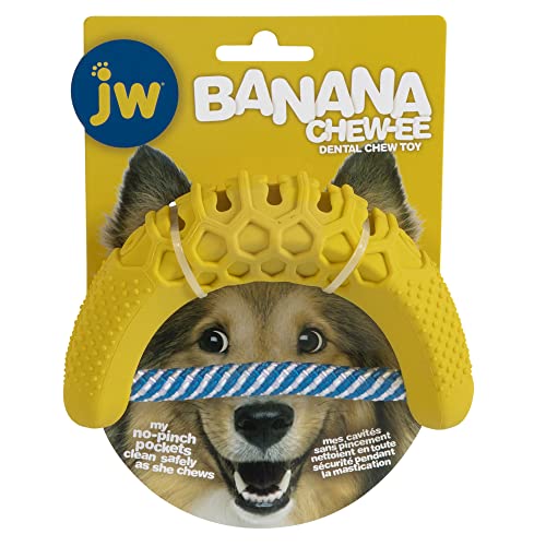 JW - Banana Chew-ee - Zahnspielzeug für Hunde - Kauspielzeug für Hunde - Robuster, ungiftiger Gummi - Stimuliert die Mundhygiene - Einheitsgröße von JW