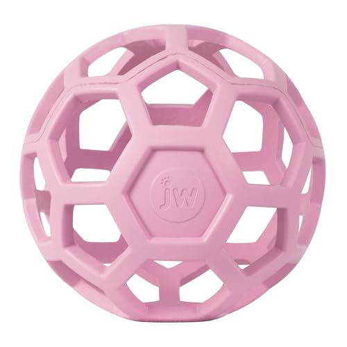 JW – HOL-ee Roller – Lustiges und vielseitiges Hundespielzeug – Jagdspielzeug für Hunde – Spielzeug zur geistigen Stimulation – Beschäftigungsball für Hunde – 14 cm Durchmesser – rosa Farbe von JW