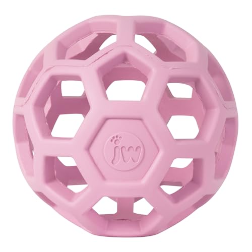 JW – Hol-ee Roller – Lustiges und vielseitiges Hundespielzeug – Jagdspielzeug für Hunde – Spielzeug zur geistigen Stimulation – Beschäftigungsball für Hunde – Größe S – Durchmesser 7,5 cm – Farbe Rosa von JW