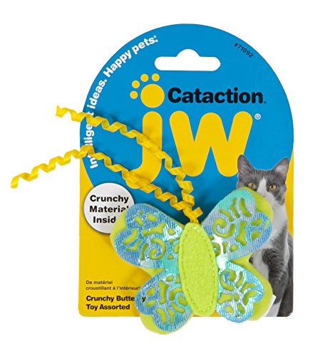 JW JW0471092 Cataction Crunchy Butterfly, Spielzeug mit Katzenminze, jagen und verfolgen von JW