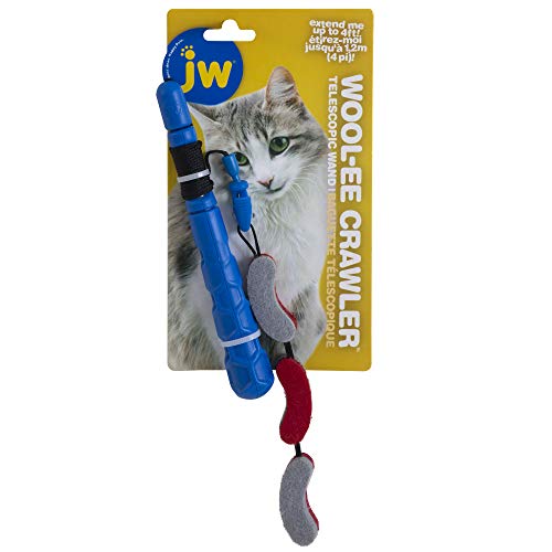 JW - Cat Telescopic Felt Crawler Wand - Spielstab für Katzen - Teleskopstab - Filzbeute zum Jagen - Hochwertige Kordel - Einheitsgröße von JW