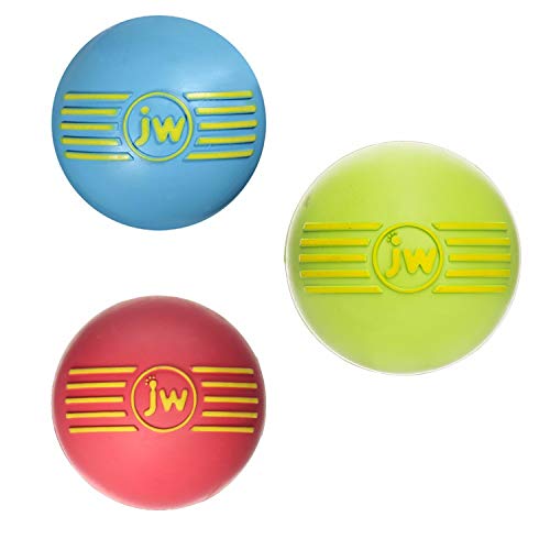 JW PET ISqueak Quietsche Hund Welpe Spielzeug zum Holen und Kauen MEDIUM Ball 3 STÜCKE von JW