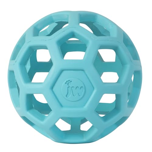 JW – Hol-ee Roller – Lustiges und vielseitiges Hundespielzeug – Jagdspielzeug für Hunde – Spielzeug zur geistigen Stimulation – Beschäftigungsball für Hunde – Größe S – Durchmesser 7,5 cm – Farbe Blau von JW