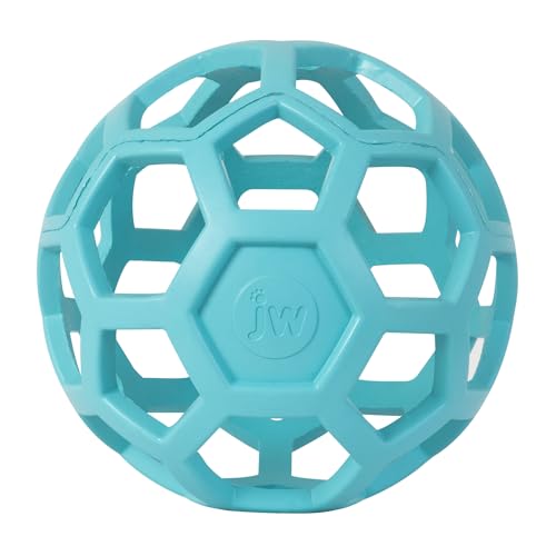 JW Pet HOL-ee Roller™, Hundespielzeug, Puzzleball, Naturkautschuk, groß (14 cm Durchmesser), Blau von JW