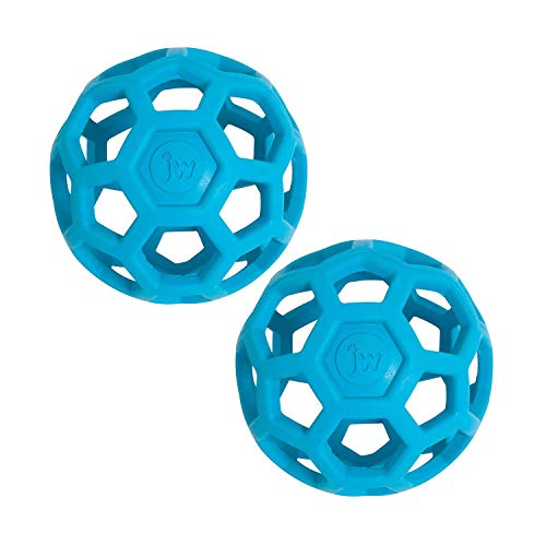 JW Pet HOL-ee Roller Original Hundeball für Leckerlis, harter Naturkautschuk, verschiedene Farben, 2 Stück von jw pet