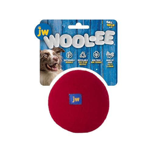 JW Wool-EE Ball, groß, handgefertigt, 100% Wolle, natürlich, langlebig, Hundespielzeug zum Apportieren und zur Zahnpflege von JW