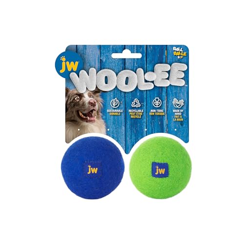 JW Wool-EE Hundespielzeug, klein, handgefertigt, 100% Wolle, natürlich, langlebig, für Apportieren und Zahnpflege, 2 Stück von JW