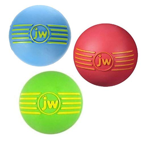 jw Pet Company Pet iSqueak Hundespielzeug, Gummiball, Farben variieren, Medium 3 Pack, color may vary von JW