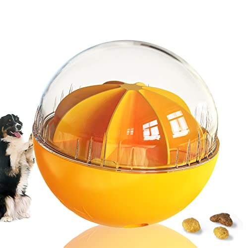 Intelligenzspielzeug für Hunde, Futterball für hunde, hundespielzeug unzerstörbar, Spielzeugball für Hunde, Haustier IQ Training Ball, Hund Puzzle Spielzeug, Snackball hund mit Spaß-sound (Orange) von JWTEEE