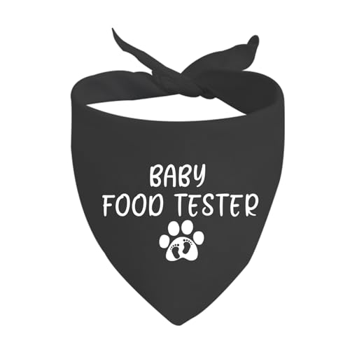 JXGZSO 1 x Baby-Ankündigung, Hundehalstuch, Babynahrung, Probier-Hunde-Bandana, Haustier-Bandana, Geschenk für Hundeliebhaber, Geschenk (Futtertester-Hund) von JXGZSO