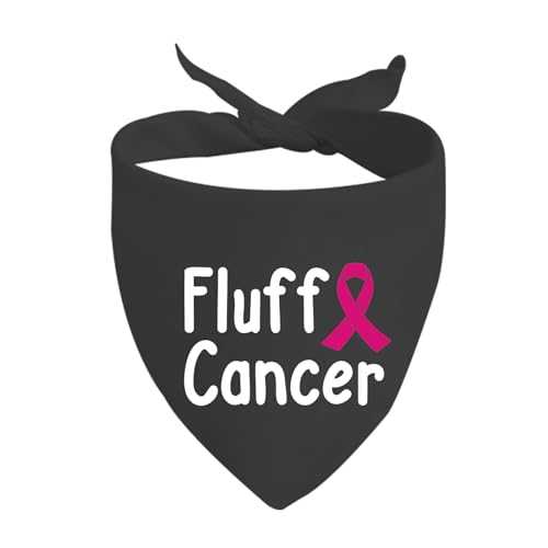 JXGZSO 1 Stück Brustkrebs Überlebende Hund Bandana Fluff Cancer Hund Bandana Brustkrebs Bewusstsein Geschenk (Fluff Cancer D) von JXGZSO