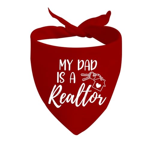 JXGZSO 1 x lustiges Hundehalstuch, Aufschrift "My Mom/Dad is a Realtor", Geschenk (Papa ist ein Realtor-Hund) von JXGZSO