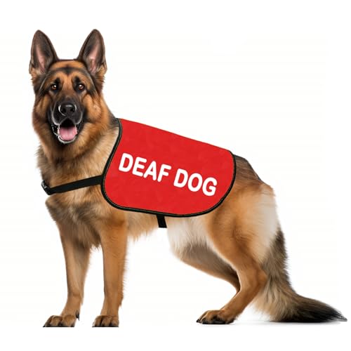 JXGZSO Gehörlose Hundejacke, Warnweste für Gehörlose Hunde, Warnweste, Geschenk für besondere Bedürfnisse (Deaf Dog L) von JXGZSO