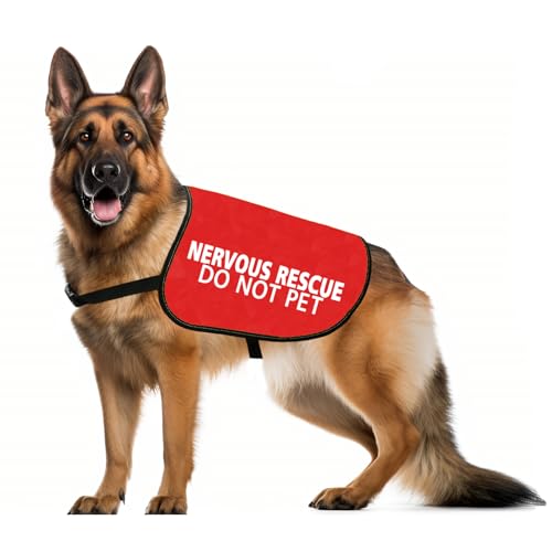 JXGZSO Nervous Rescue Hundejacke, Weste für nervöse Rettung, nicht für Haustiere, Hundeweste, Spazierengehen, Slogan, Warnweste (Nervous Pet L) von JXGZSO