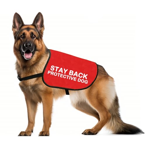 JXGZSO Rescue Dogs Stay Back Schützende Hundejacke Weste ängstliche Hunde Spaziergang Slogan Warnweste (Stay Back L) von JXGZSO