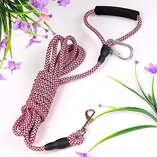 Hundeleine Große Hunde Pet Leash Bold and Longer 3M 5M 10M Training Spezielle Tracking Rope Hundekette-Rosa_0.6Cm*15M von JXX