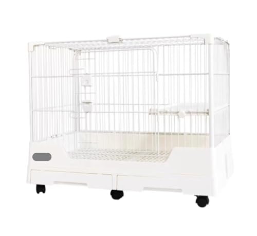 JYARZ Wellensittich Käfig Große Vintage-Vogelkäfige, Schmiedeeisen-Vogelkäfig Mit Rädern, Tragbare Reiseflug-Vogelkäfige, Gartenmöbel Papageienkäfig(White) von JYARZ