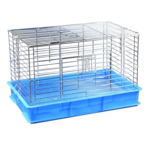 Wellensittich Käfig Vogelkäfig Aus Metall, Tierkäfig Für Kleintiere Wie Papageien, Hamster, Zur Vorübergehenden Unterbringung Oder Auf Reisen Papageienkäfig(Blue) von JYARZ